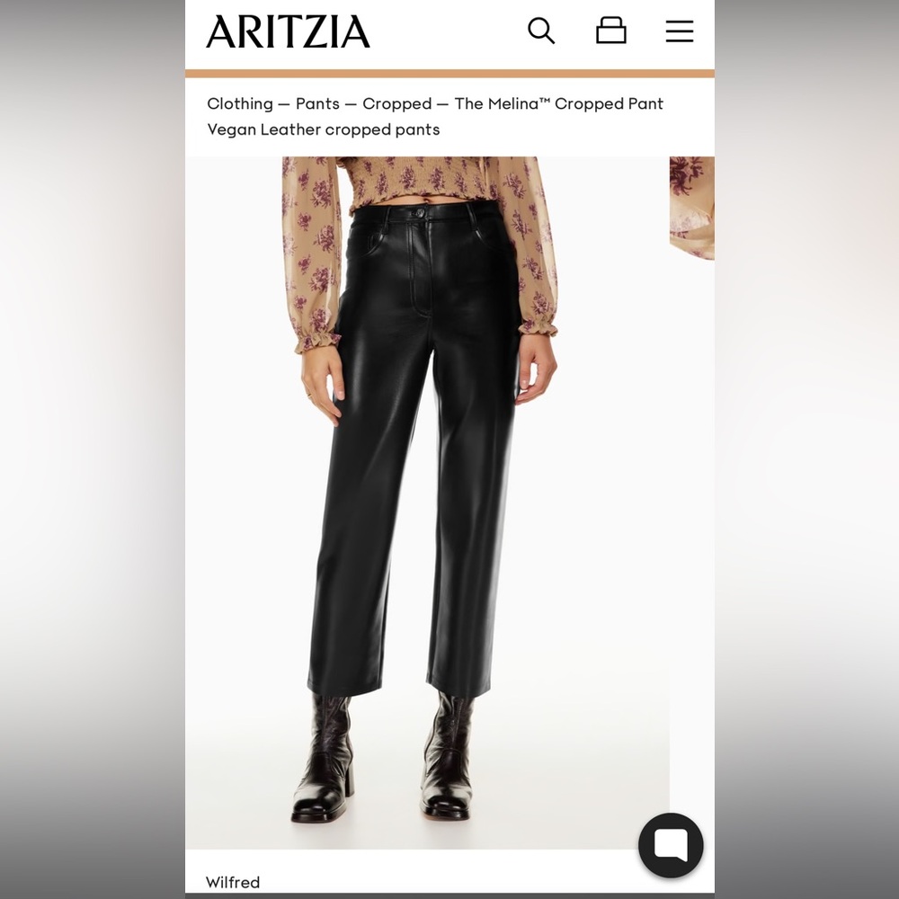 Aritzia Wilfred Melina Cropped Leather Pants